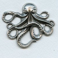 Large Octopus Oxidized Silver 63mm (1)
