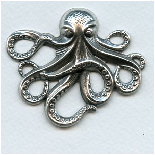 Large Octopus Oxidized Silver 63mm (1)