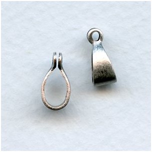 Bail with a Loop Oxidized Silver 11mm (6)