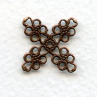 ^Four Point Oxidized Copper Filigrees 16mm (12)