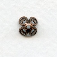 Filigree Bead Caps for 8mm Beads Oxidized Copper (24)