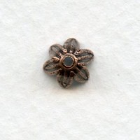 Petal Bead Caps for Pear Shape Beads Oxidized Copper (12)