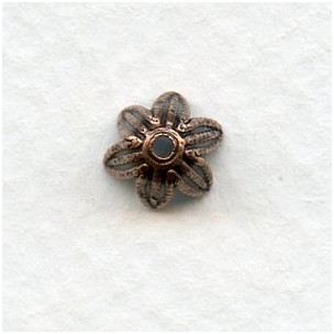Petal Bead Caps for Pear Shape Beads Oxidized Copper (24)