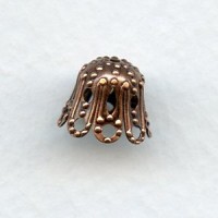 Filigree Bead Caps 11mm Oxidized Copper Plated Brass (12)