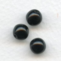 ^Jet Smooth Glass Round 8mm Beads