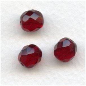 Garnet Fire Polished Round Faceted Beads 8mm
