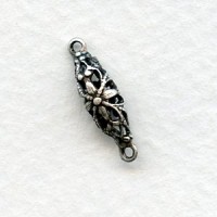 Filigree Connector Oval Bead 17mm Oxidized Silver (6)