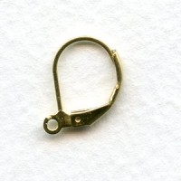Lever Back Earring Findings with Loop Raw Brass (24)