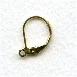 Lever Back Earring Findings with Loop Raw Brass (24)