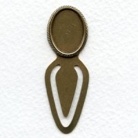 *Bookmark Findings with 18x13mm Settings Oxidized Brass (4)