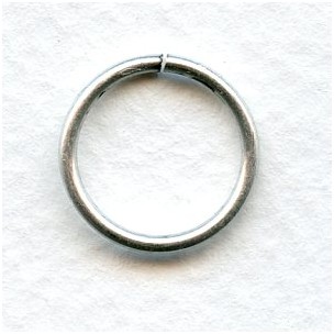 Jump Rings 14mm Round Oxidized Silver (24)