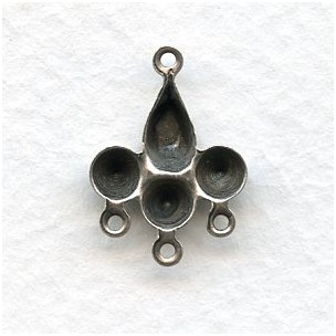 Cluster Settings 23x13mm Oxidized Silver (12)