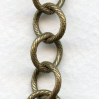 Large 10mm Link Textured Chain Oxidized Brass (3 ft)