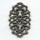 Floral Oval Openwork Oxidized Silver 42mm (1)