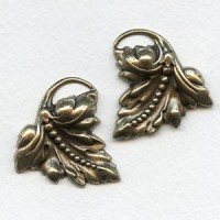 Bead Detail Leaves Oxidized Brass 37mm (1 set)