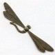 Giant Dragonfly Stampings Oxidized Brass 115mm (1)