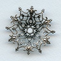 ^Dapt Snowflake Shaped Stamping Oxidized Silver 48mm (1)