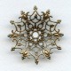 Dapt Snowflake Shaped Stamping Oxidized Brass 48mm (1)