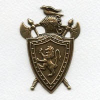 Medieval Knights Crest Oxidized Brass 65mm (1)