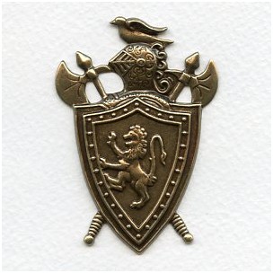 Medieval Knights Crest Oxidized Brass 65mm (1)