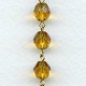^Amber Faceted 8mm Beads Rosary Chain Gold Linkage (1 ft)