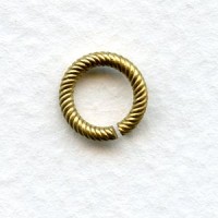 Sturdy Twisted Wire 9mm Jump Rings Raw Brass (24)