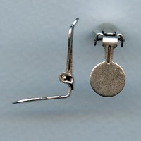 Clip Earring Findings 10mm Disc Oxidized Silver (12)