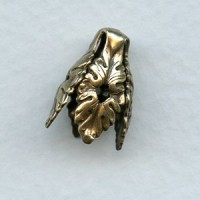 Openwork Leaf Detail Dramatic Bead Caps Oxidized Brass (6)