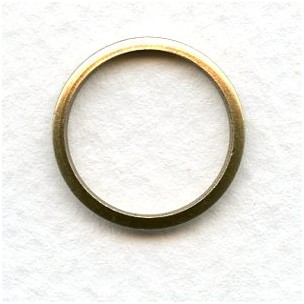 Simple Circle Connectors or Eyelets 16mm Oxidized Brass (12)