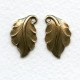 Right and Left Leaves Oxidized Brass 19mm (4)