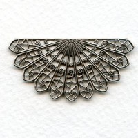 Filigree Fan Shape Oxidized Silver 44mm (4)