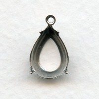 Pear Shaped Oxidized Silver Settings 14x10mm (12)