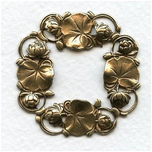Floral Framework Stampings 41mm Oxidized Brass (3)