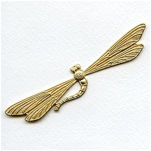 Giant Dragonfly Stampings Raw Brass 115mm (1)