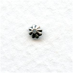 World's Smallest Fluted Bead Caps 3mm Oxidized Silver (50)