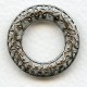 Filigree Domed Open Circles Oxidized Silver 28mm (3)