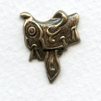 ^Saddle Stampings Oxidized Brass 18mm (6)
