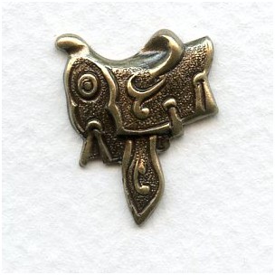 ^Saddle Stampings Oxidized Brass 18mm (6)