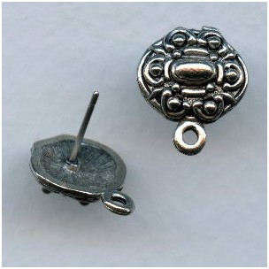 Earring Tops Oxidized Silver Plated Pewter (2)
