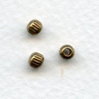 Fluted Solid Raw Brass Spacer Beads 3.5mm (24)