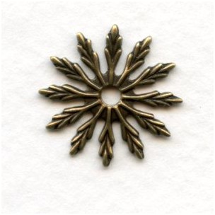 Flat Flower Oxidized Brass Stampings 18mm (12)