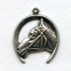 Horse and Horseshoe Pendant Oxidized Silver (4)