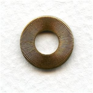 Flat Round Connectors 13mm Oxidized Brass (6)