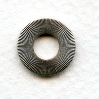 Flat Round Connectors 13mm Oxidized Silver (6)