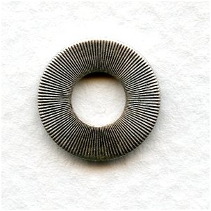 Flat Round Connectors 13mm Oxidized Silver (6)