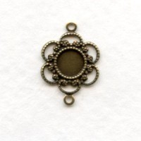 Filigree Connector 5mm Settings Oxidized Brass (12)