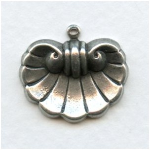Shell Design Stamping with Loop Oxidized Silver 21mm (6)