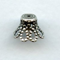 Bell Shape Filigree 12mm Bead Caps Oxidized Silver (12)