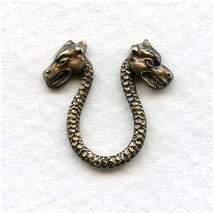 Mythical Two Headed Sea Creatures Oxidized Brass (4)