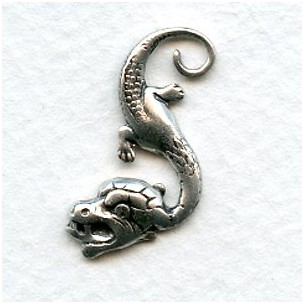 Chinese Dragons 20mm Oxidized Silver (2)